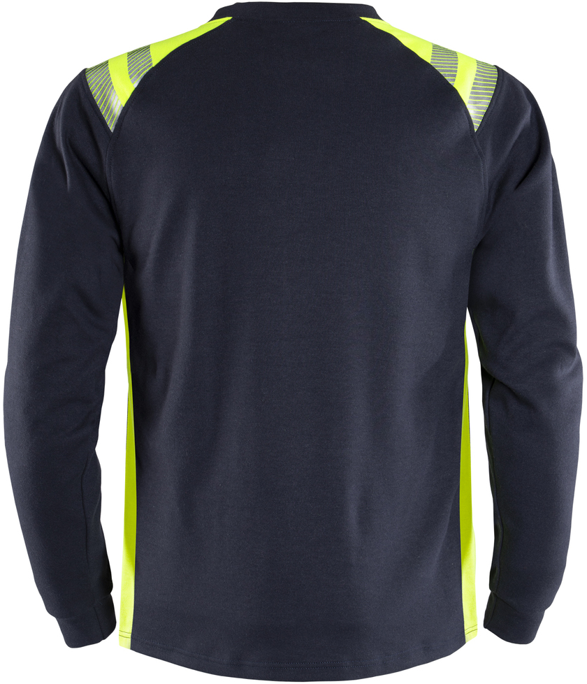 T-SHIRT FLAM  7360 TFL MARINBLÅ/VARSEL GUL STL XS