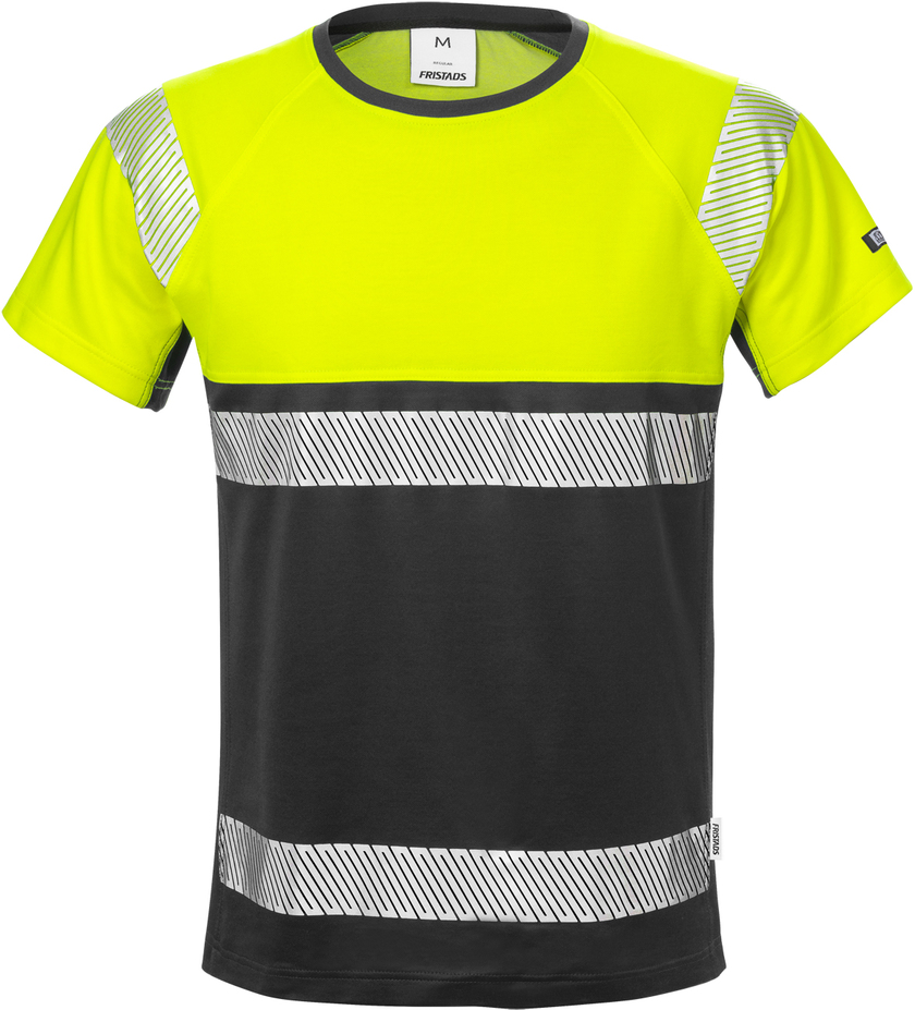 T-SHIRT VARSEL KL 1 7518 THV VARSELGUL/SVART STL S