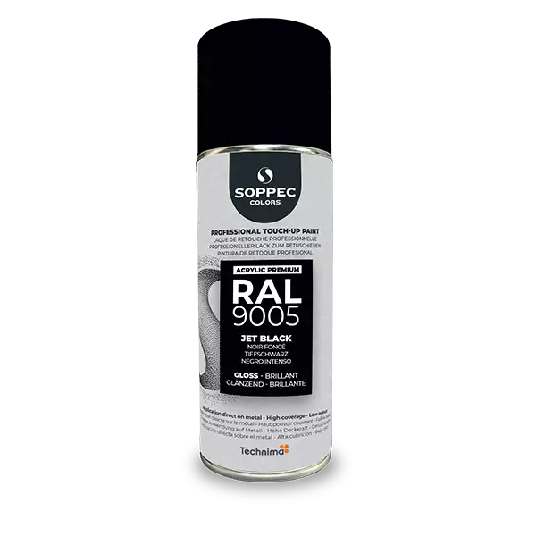 Industrial top coat Akryl RAL  9005 svart BLANK 400ml