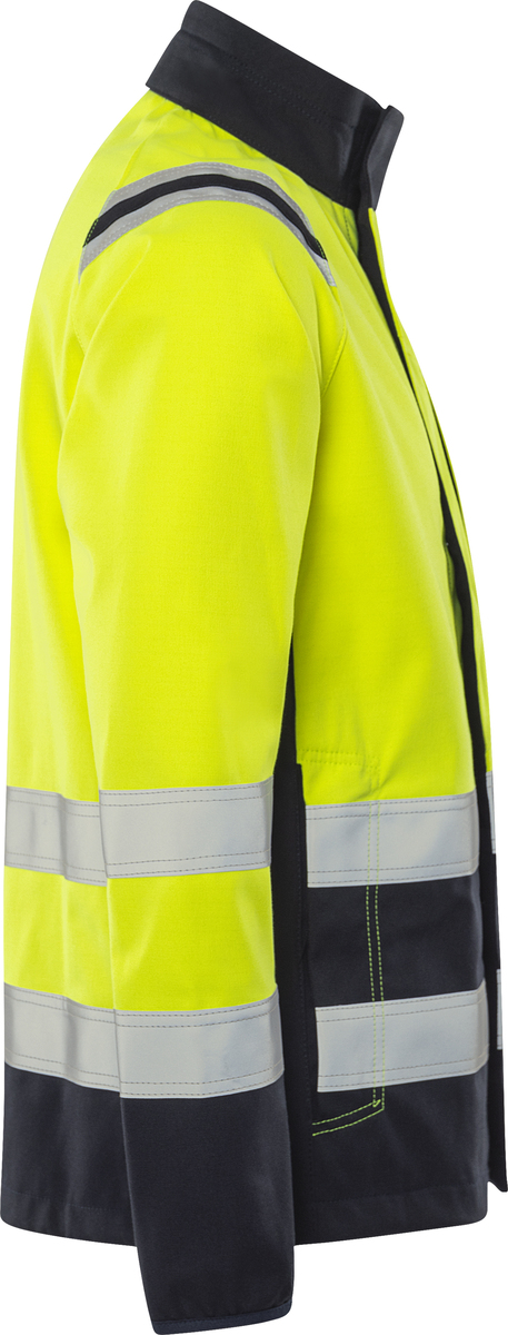 SOFTSHELLJACKA FLAM 4016 FSS VARSEL GUL/MARINBLÅ STL XS