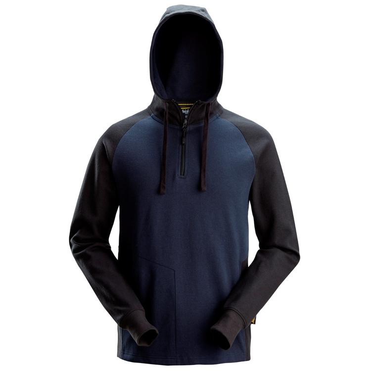 HOODIE ZIP 2-FÄRGAD Marin/svar t STL: S