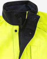 SOFTSHELLJACKA FLAM 4016 FSS VARSEL GUL/MARINBLÅ STL XS