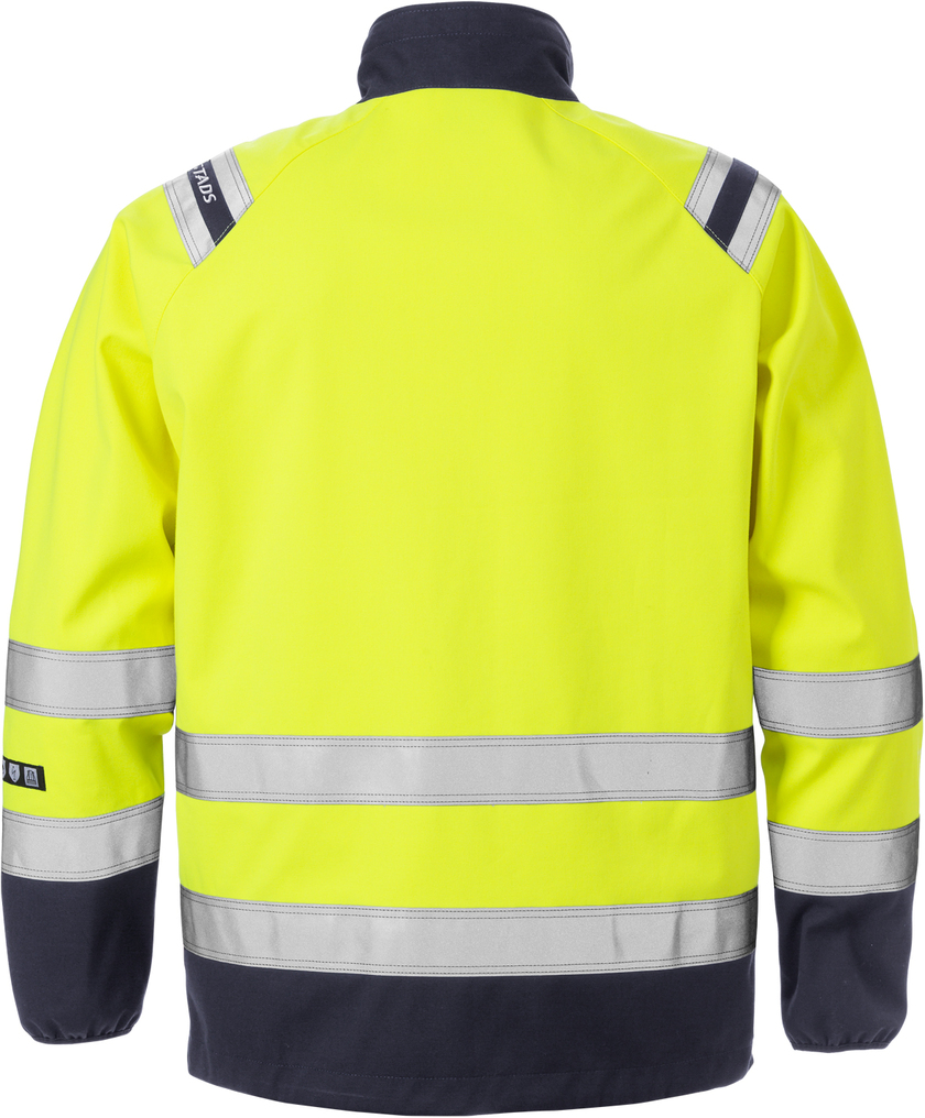 SOFTSHELLJACKA FLAM 4016 FSS VARSEL GUL/MARINBLÅ STL XS