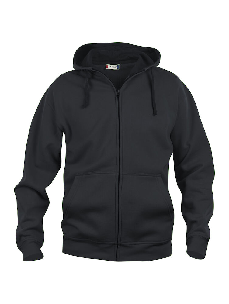 Basic Hoody FZ Herr Svart 4XL