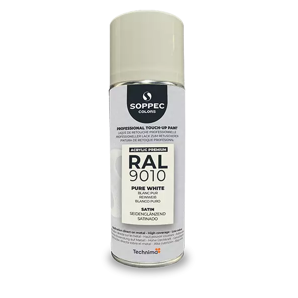 Industrial top coat Akryl RAL 9010 vit HALVBLANK 400 ml