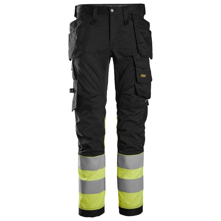 ARBETSBYXA STRCH KL 1 HF SVART/VARSELGUL STL152