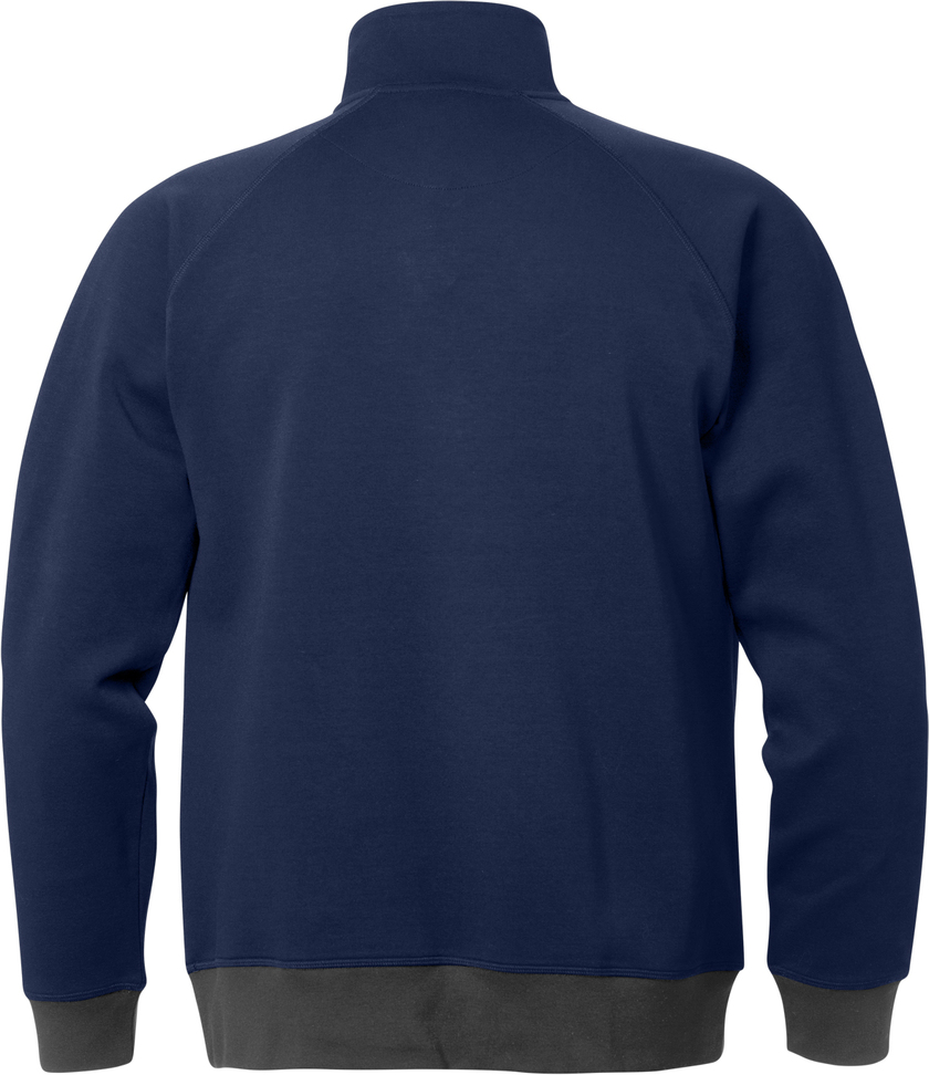 SWEATSHIRT KORT ZIP 1755 DF MARINBLÅ/GRÅ STL 2XL