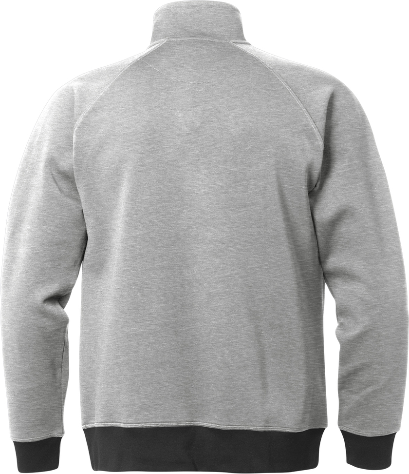 SWEATSHIRT KORT ZIP 1755 DF GRÅ/MÖRKGRÅ STL S