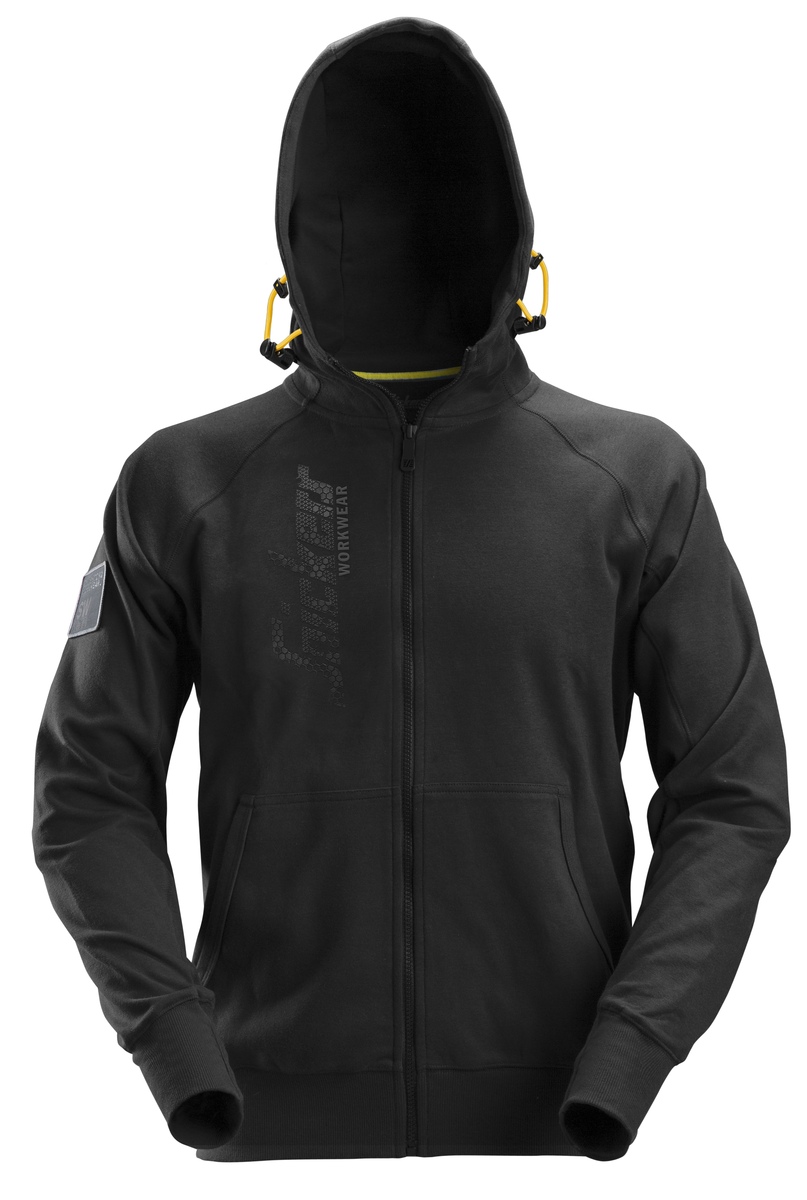 TRÖJA HOODIE ZIP LOGGO STL:L SVART