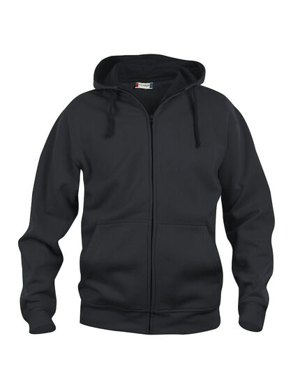 Basic Hoody FZ Herr Svart 4XL