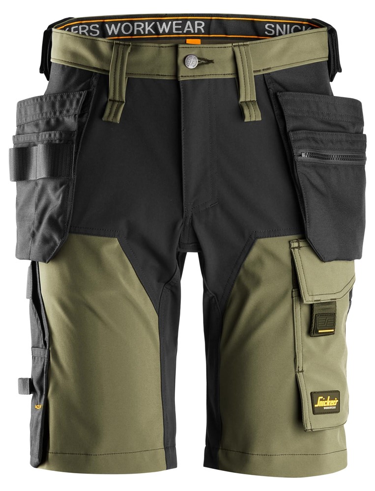 Shorts 4-vägsstrech HF AW 44 khakigrön/svart