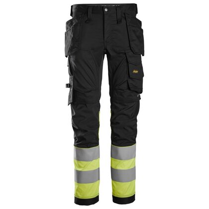 ARBETSBYXA STRCH KL 1 HF SVART/VARSELGUL STL152