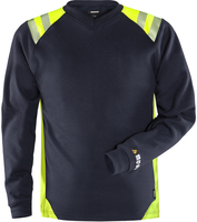 T-SHIRT FLAM  7360 TFL MARINBLÅ/VARSEL GUL STL XS