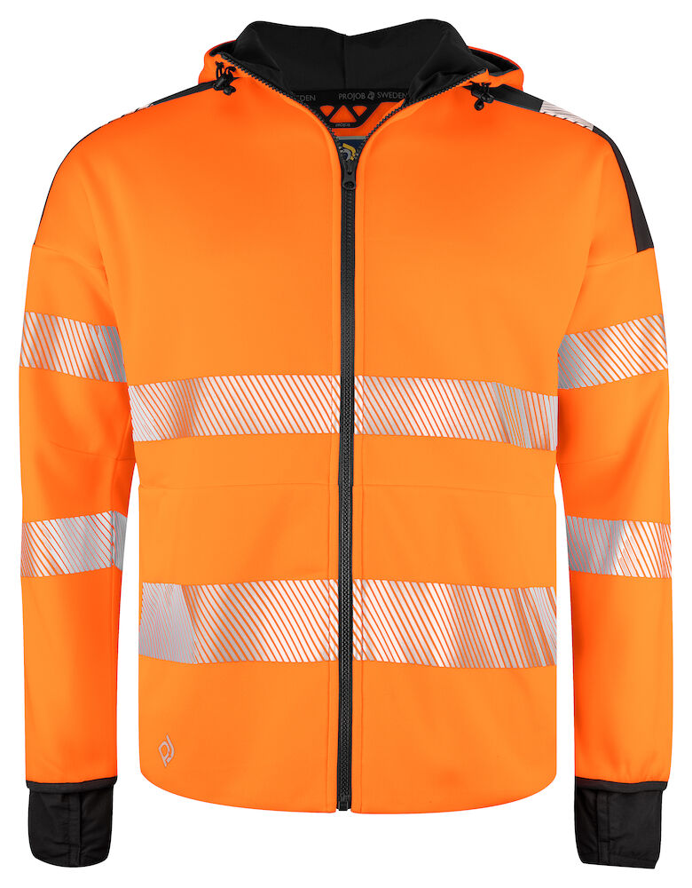 6110 Hoodjacka Orange/Svart XS