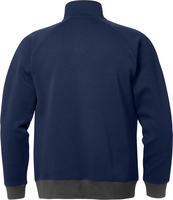 SWEATSHIRT KORT ZIP 1755 DF MARINBLÅ/GRÅ STL 2XL