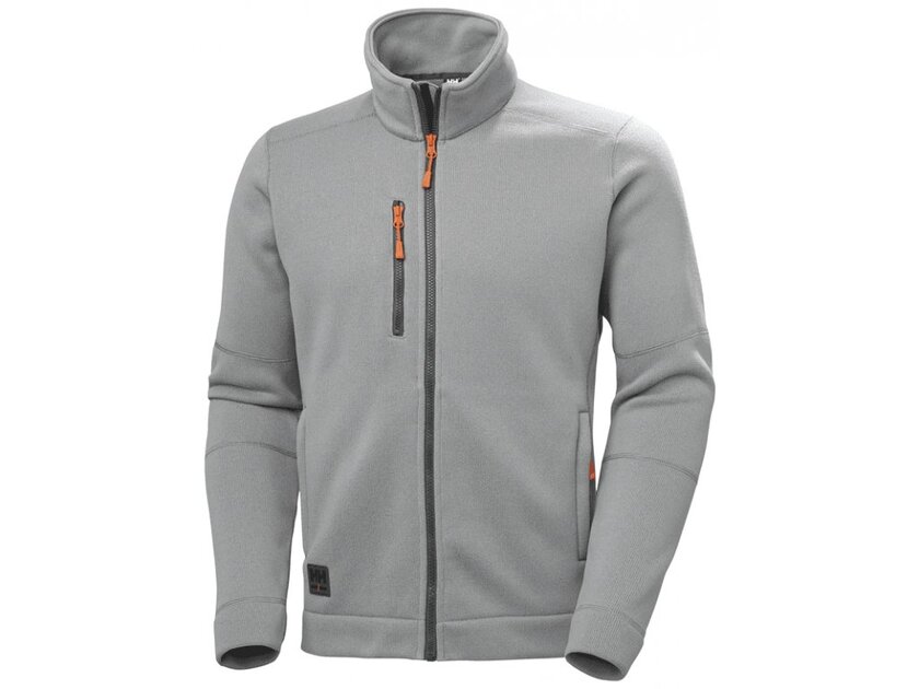 FLEECEJACKA STICKAD KENSINGTON LJUSGRÅ L POLARTEC